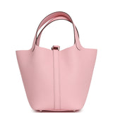 Hermes Picotin Lock 18 Rose Sakura Clemence Palladium Hardware - Thumbnail View 4