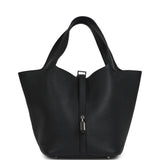 Pre-owned Hermes Picotin Lock 22 Black Clemence Palladium Hardware - Thumbnail View 1