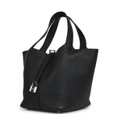 Pre-owned Hermes Picotin Lock 22 Black Clemence Palladium Hardware - Thumbnail View 5