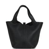 Pre-owned Hermes Picotin Lock 22 Black Clemence Palladium Hardware - Thumbnail View 4