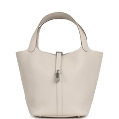 Hermes Picotin Lock 22 Craie Clemence Palladium Hardware