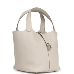 Hermes Picotin Lock 22 Craie Clemence Palladium Hardware