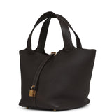 Hermes Picotin Lock 22 Bai Brun Clemence Gold Hardware - Thumbnail View 5
