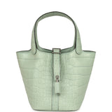 Hermes Micro Picotin Lock 14 Vert D'Eau Matte Alligator Palladium Hardware - Thumbnail View 1