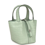 Hermes Micro Picotin Lock 14 Vert D'Eau Matte Alligator Palladium Hardware - Thumbnail View 2
