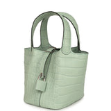 Hermes Micro Picotin Lock 14 Vert D'Eau Matte Alligator Palladium Hardware - Thumbnail View 5