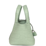 Hermes Micro Picotin Lock 14 Vert D'Eau Matte Alligator Palladium Hardware - Thumbnail View 3