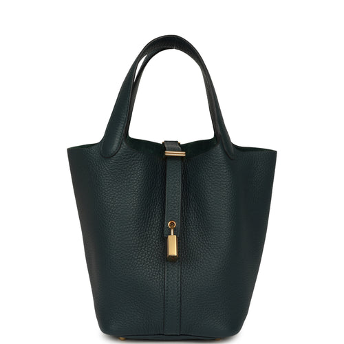 Hermes Picotin Lock 18 Vert Cypress Clemence Gold Hardware