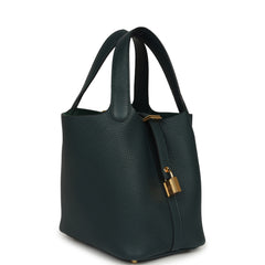 Hermes Picotin Lock 18 Vert Cypress Clemence Gold Hardware