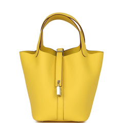 Hermes Picotin Lock 18 Canari Clemence Palladium Hardware