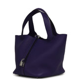 Hermes Picotin Lock 22 Purple Clemence Palladium Hardware - Thumbnail View 5