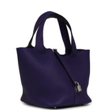 Hermes Picotin Lock 22 Purple Clemence Palladium Hardware - Thumbnail View 2