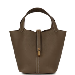 Hermes Picotin Lock 22 Etoupe Clemence Gold Hardware