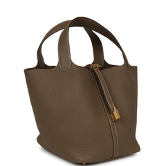 Hermes Picotin Lock 22 Etoupe Clemence Gold Hardware