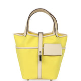 Pre-owned Hermes Picotin Cargo 18 Jaune Citron and Nata Swift and Toile Canvas Palladium Hardware - Thumbnail View 1