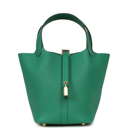 Hermes Picotin Lock 18 Vert Vertigo Clemence Gold Hardware