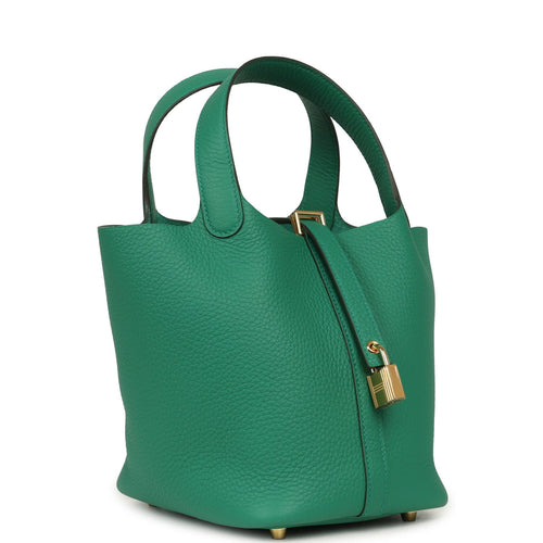 Hermes Picotin Lock 18 Vert Vertigo Clemence Gold Hardware