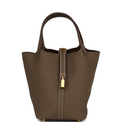 Hermes Picotin Lock 18 Etoupe Clemence Gold Hardware