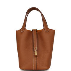 Hermes Picotin Lock 18 Gold Clemence Gold Hardware