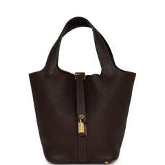 Hermes Picotin Lock 18 Ebene Clemence Gold Hardware