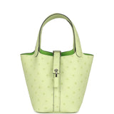 Hermes Micro Picotin Lock 14 Jaune Bourgeon Ostrich Palladium Hardware - Thumbnail View 1