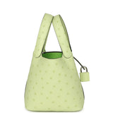 Hermes Micro Picotin Lock 14 Jaune Bourgeon Ostrich Palladium Hardware - Thumbnail View 3