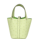Hermes Micro Picotin Lock 14 Jaune Bourgeon Ostrich Palladium Hardware - Thumbnail View 4