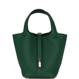 Hermes Picotin Lock 18 Vert Moyen Clemence Palladium Hardware - Thumbnail View 1