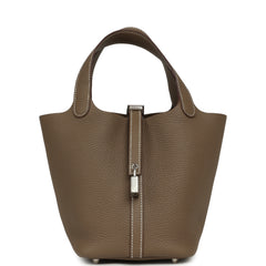 Hermes Picotin Lock 18 Etoupe Clemence Palladium Hardware