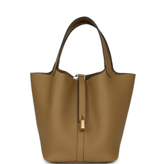 Hermes Picotin Lock 22 Dune Clemence Permabrass Hardware
