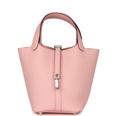 Hermes Picotin Lock 18 Rose Sakura Clemence Palladium Hardware