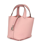 Hermes Picotin Lock 18 Rose Sakura Clemence Palladium Hardware - Thumbnail View 5