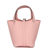 Hermes Picotin Lock 18 Rose Sakura Clemence Palladium Hardware - Thumbnail View 4