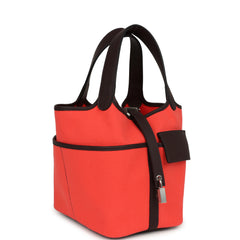Hermes Cargo Picotin 18 Rose Texas Toile Goeland, Rouge Sellier Swift Palladium Hardware