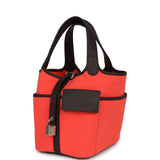 Hermes Cargo Picotin 18 Rose Texas Toile Goeland, Rouge Sellier Swift Palladium Hardware - Thumbnail View 5
