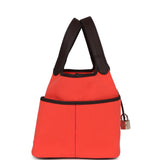 Hermes Cargo Picotin 18 Rose Texas Toile Goeland, Rouge Sellier Swift Palladium Hardware - Thumbnail View 3