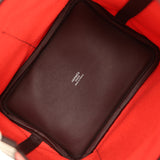 Hermes Cargo Picotin 18 Rose Texas Toile Goeland, Rouge Sellier Swift Palladium Hardware - Thumbnail View 7