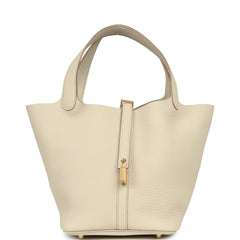 Hermes Picotin Lock 22 Beton Clemence Gold Hardware