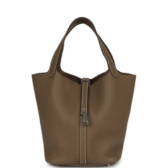 Hermes Picotin Lock 22 Etoupe Clemence Palladium Hardware
