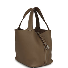 Hermes Picotin Lock 22 Etoupe Clemence Palladium Hardware