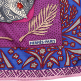 Hermes “Zenobie Reine De Palmyre” Fuchsia/Gris Acier/Violet Silk & Cashmere Scarf 140cm