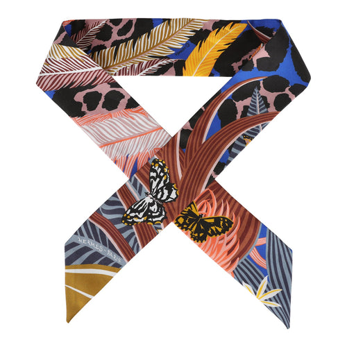 Hermes "Jaguar Quetzal"  Bleu Roy, Brun, Saumon Twilly