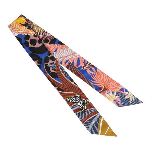 Hermes "Jaguar Quetzal"  Bleu Roy, Brun, Saumon Twilly