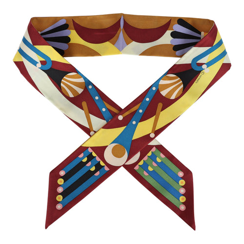 Hermes "Parade en Fanfare" Vert/Grenat Multi Twilly