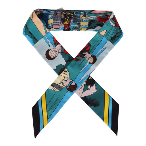 Hermes "WOW" Blue Azur Silk Twilly