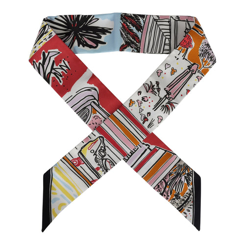 Hermes "Rayures d'Ete" Black Silk Twilly Pair