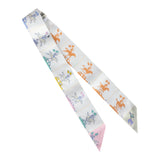 Hermes "Parade" Gris Perle Multi Silk Twilly Pair