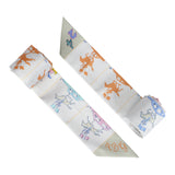 Hermes "Parade" Gris Perle Multi Silk Twilly Pair