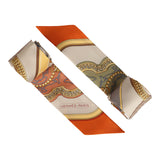 Hermes "Grand Apparat" Creme Multi Silk Twilly Pair