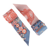 Hermes "Brides De Gala En Fleurs" Blue Jean Multi Silk Twilly Pair